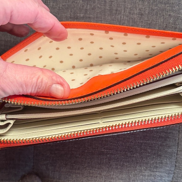 Kate Spade Bright Orange Zip Wallet - Picture 6 of 7